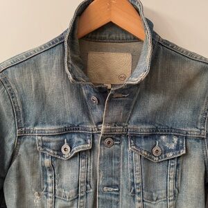 AG Adriano Goldschmied Robyn Distressed Blue Jean Jacket Small